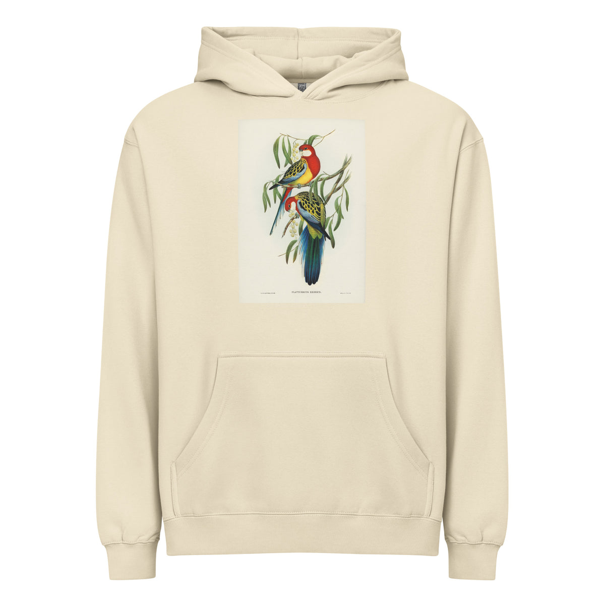 Hoodie Rose-Hill Parakeet Platycercus Eximius Illustrated - Elizabeth Gould 1804 Signature