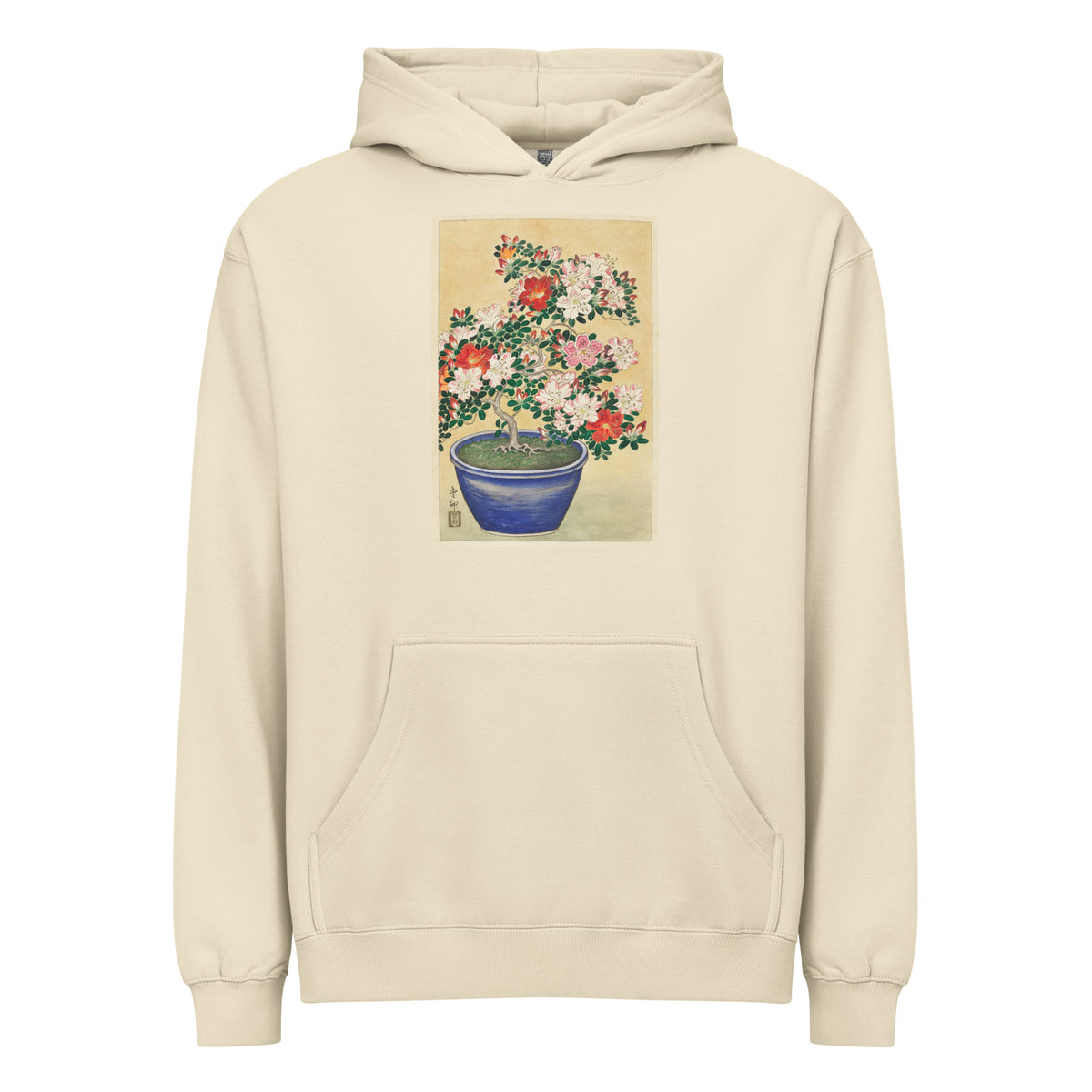 Hoodie Blooming Azalea In Blue Pot - Ohara Koson 1920 Signature