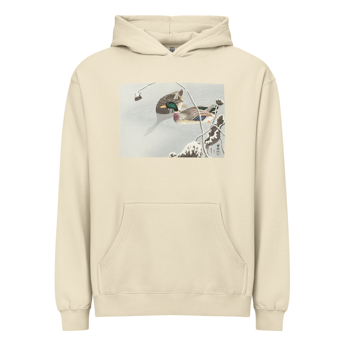 Hoodie Two Mallards Near A Snow-Covered Lotus - Ohara Koson 1925 Signature