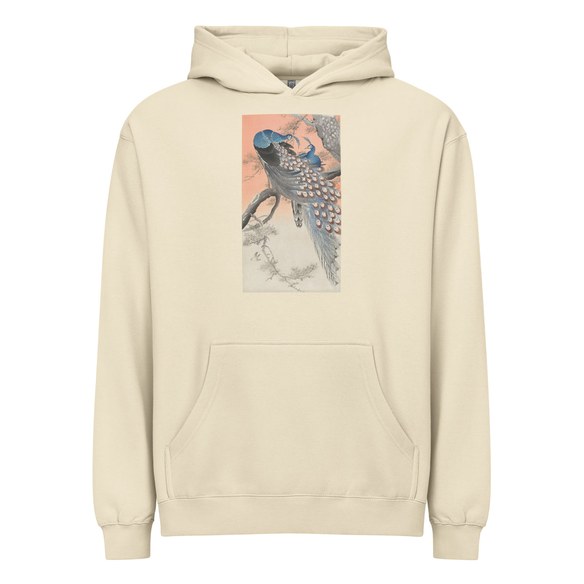 Hoodie Two Peacocks On Tree Branch - Ohara Koson 1900 Signature