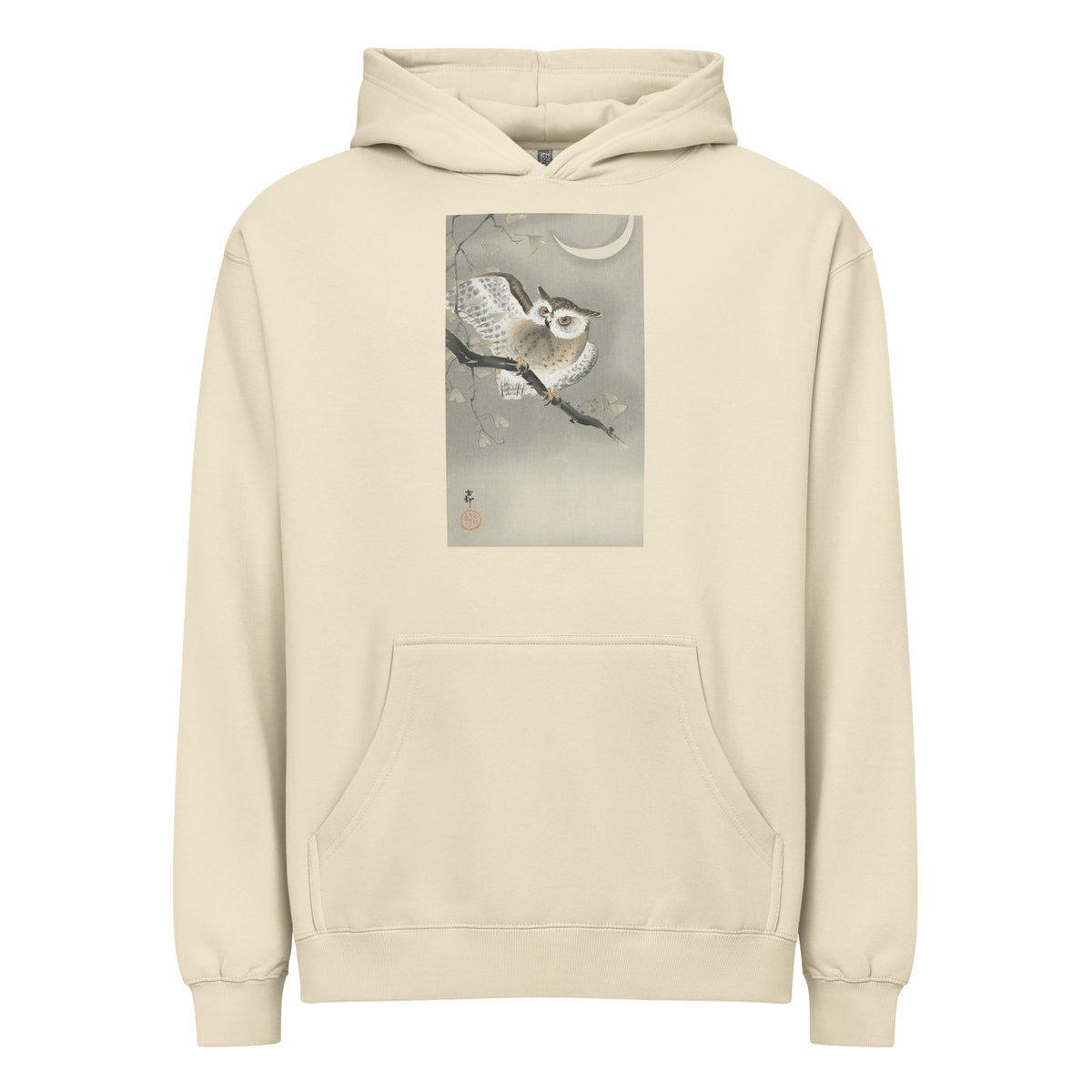 Hoodie Long-Eared Owl In Ginkgo - Ohara Koson 1900 Signature