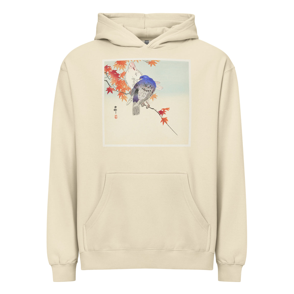 Hoodie Two Pigeons On Autumn Branch - Ohara Koson 1900 Signature