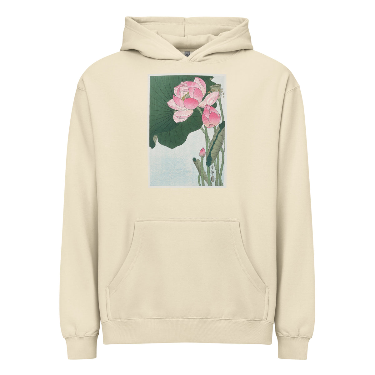 Hoodie Blooming Lotus Flowers - Ohara Koson 1920 Signature