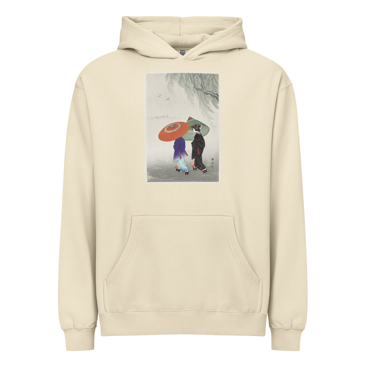 Hoodie Two Women In The Rain - Ohara Koson 1925 Signature