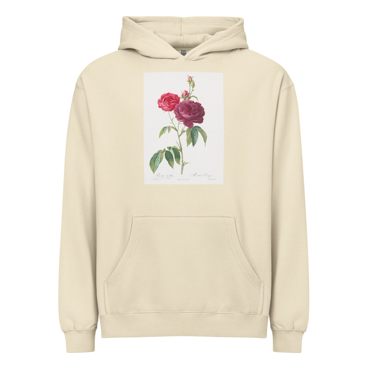 Hoodie Purple French Rose Rosa Gallica Purpuro-Violacea Magna Signature