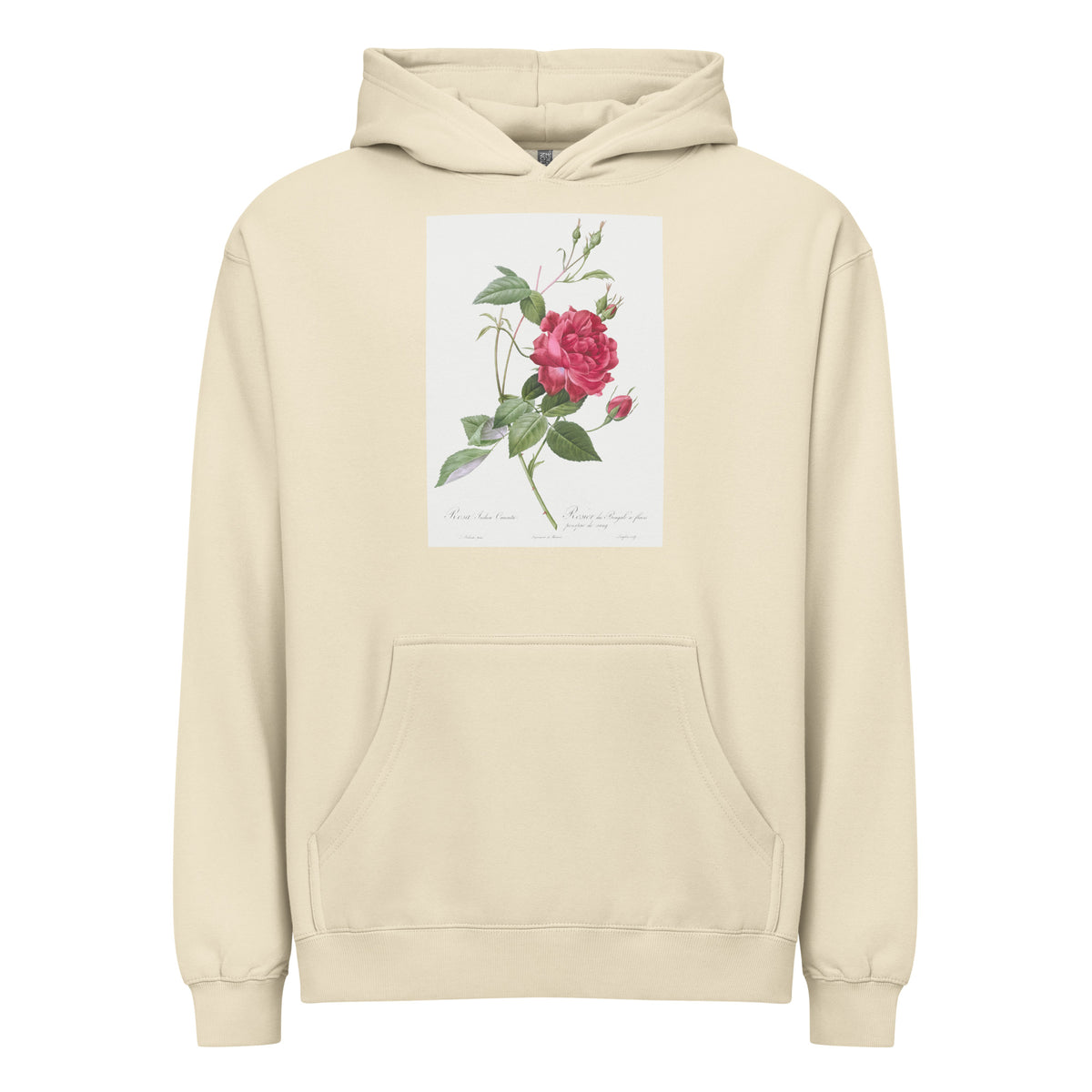 Hoodie Blood-Red Bengal Rose Rosa Indica Cruneta Signature
