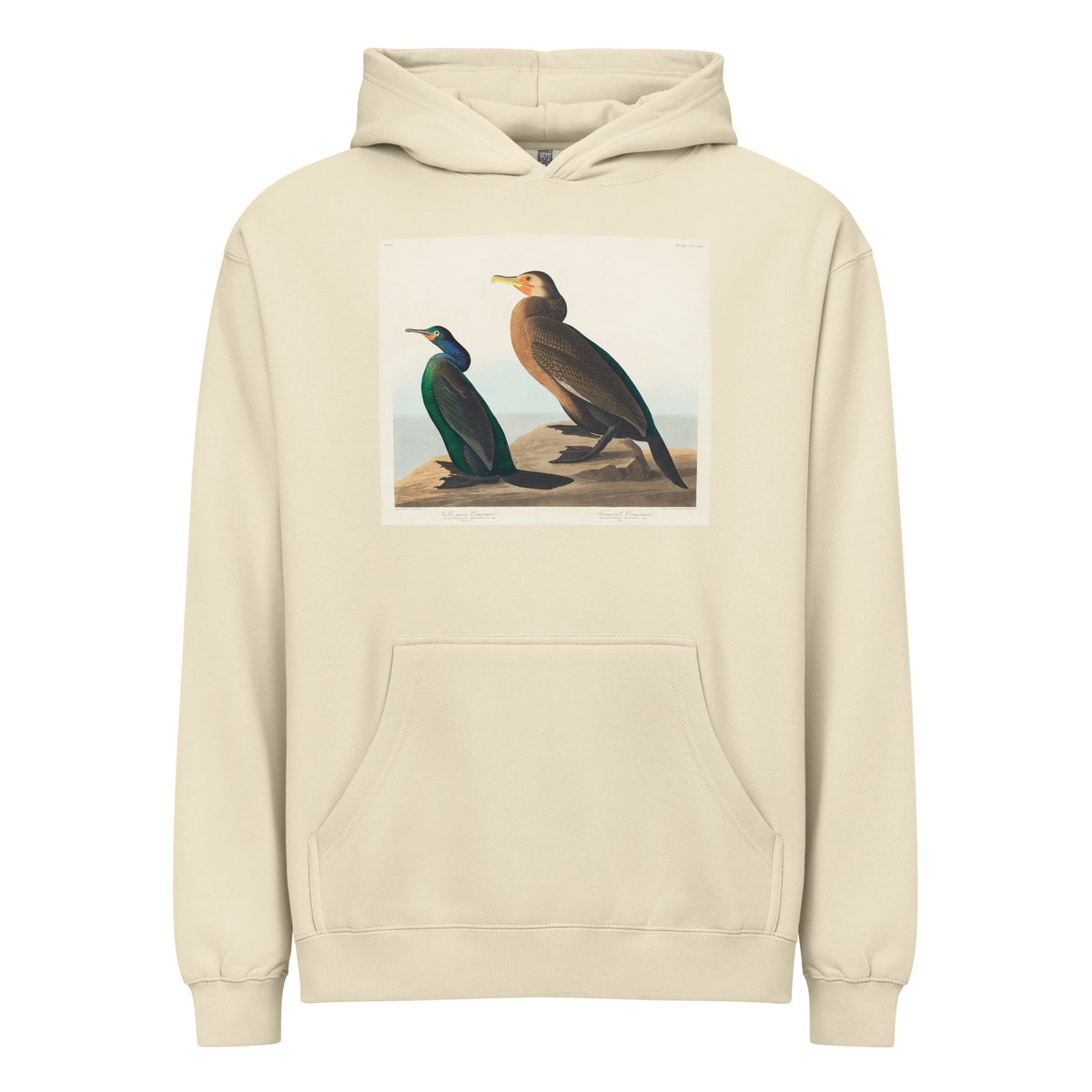 Hoodie Violet-Green Cormorant And Townsend S Cormorant - John James Audubon 1827 Signature