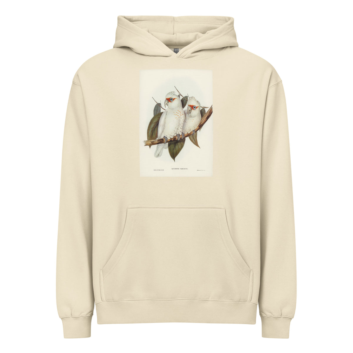 Hoodie Long-Billed Cockatoo Licmetis Nasicus Illustrated - Elizabeth Gould 1804 Signature