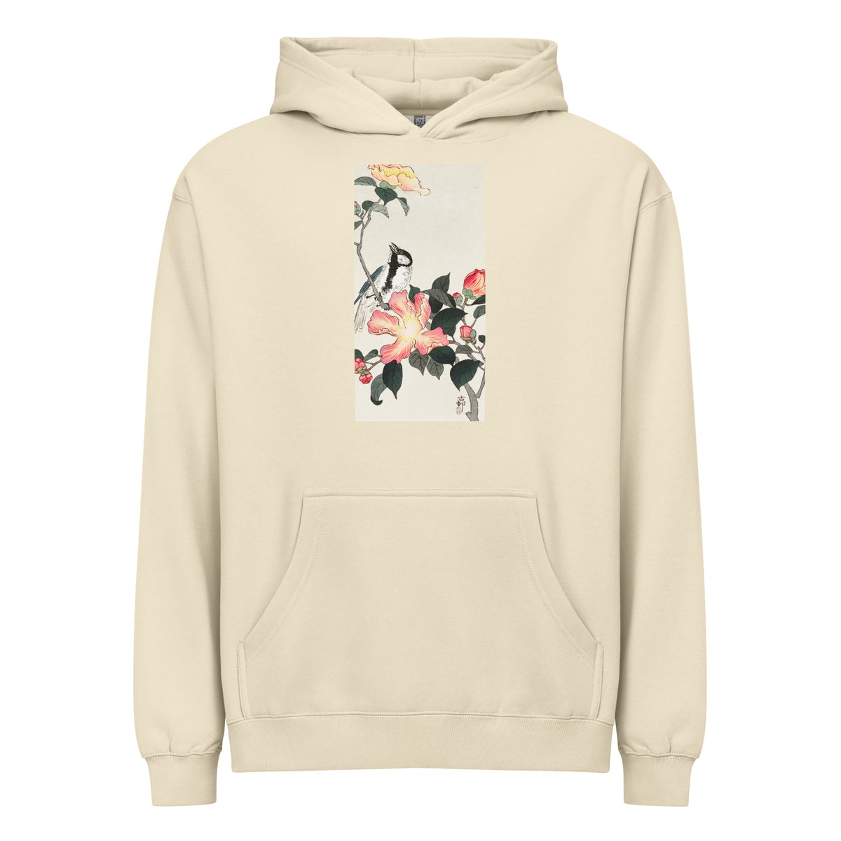 Hoodie Great Tit On Branch With Pink Flowers - Ohara Koson 1900 Signature
