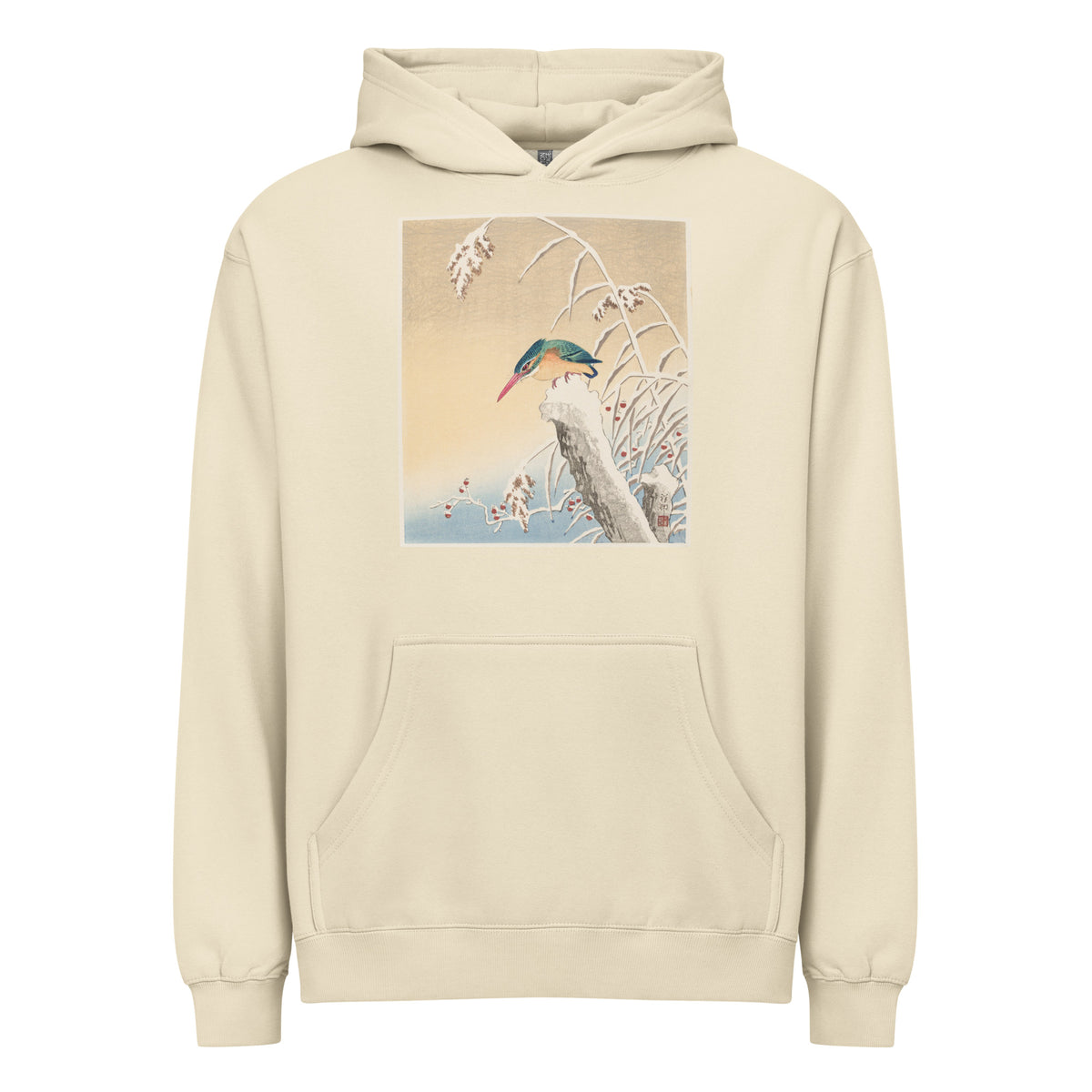 Hoodie Kingfisher In The Snow - Ohara Koson 1925 Signature
