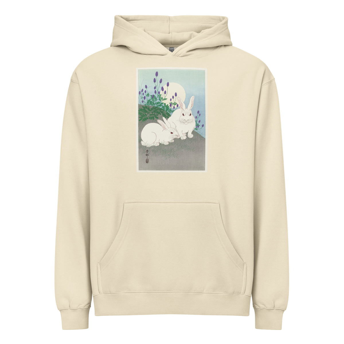 Hoodie Rabbits At Full Moon - Ohara Koson 1920 Signature