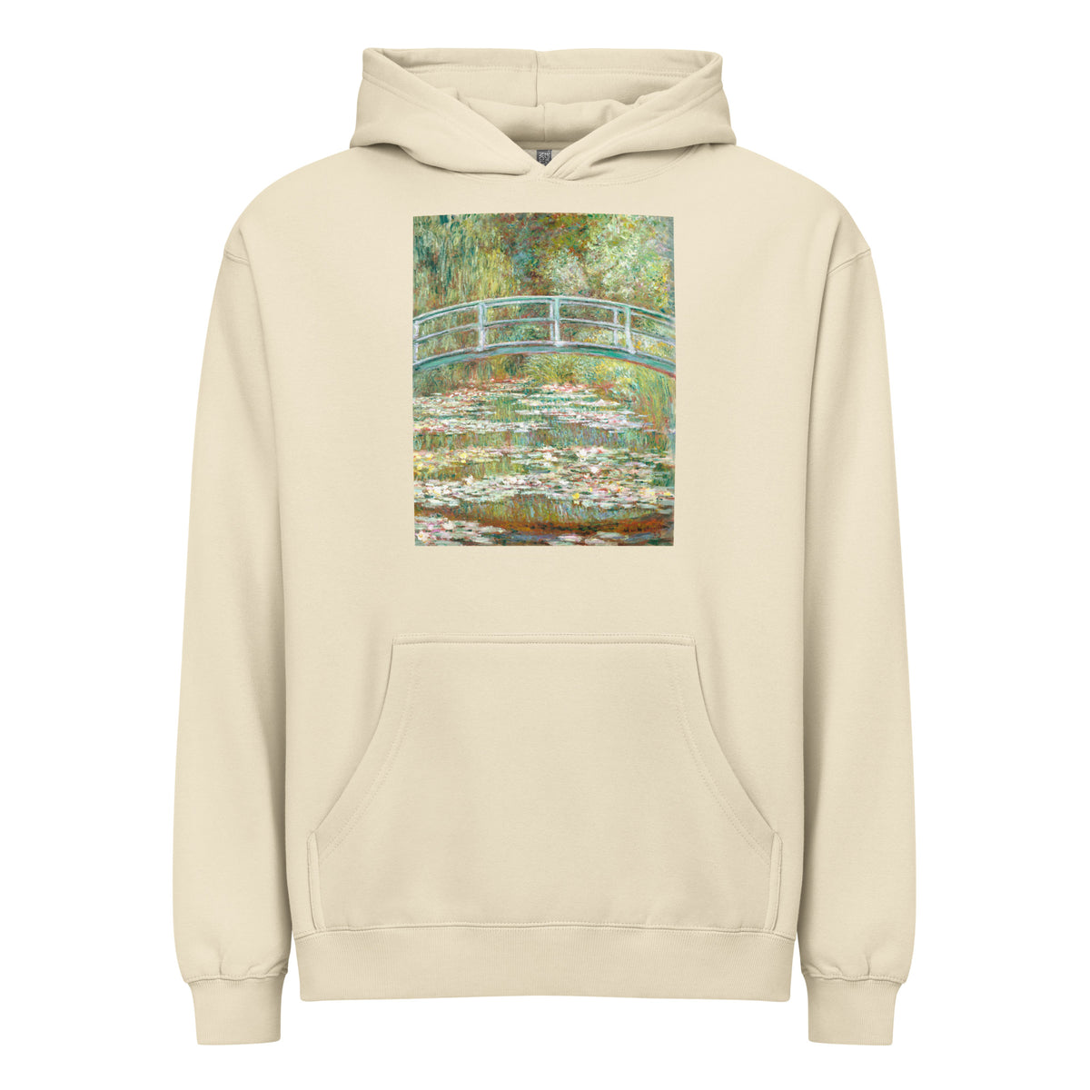 Hoodie Bridge Over A Pond Of Water Lilies Signature