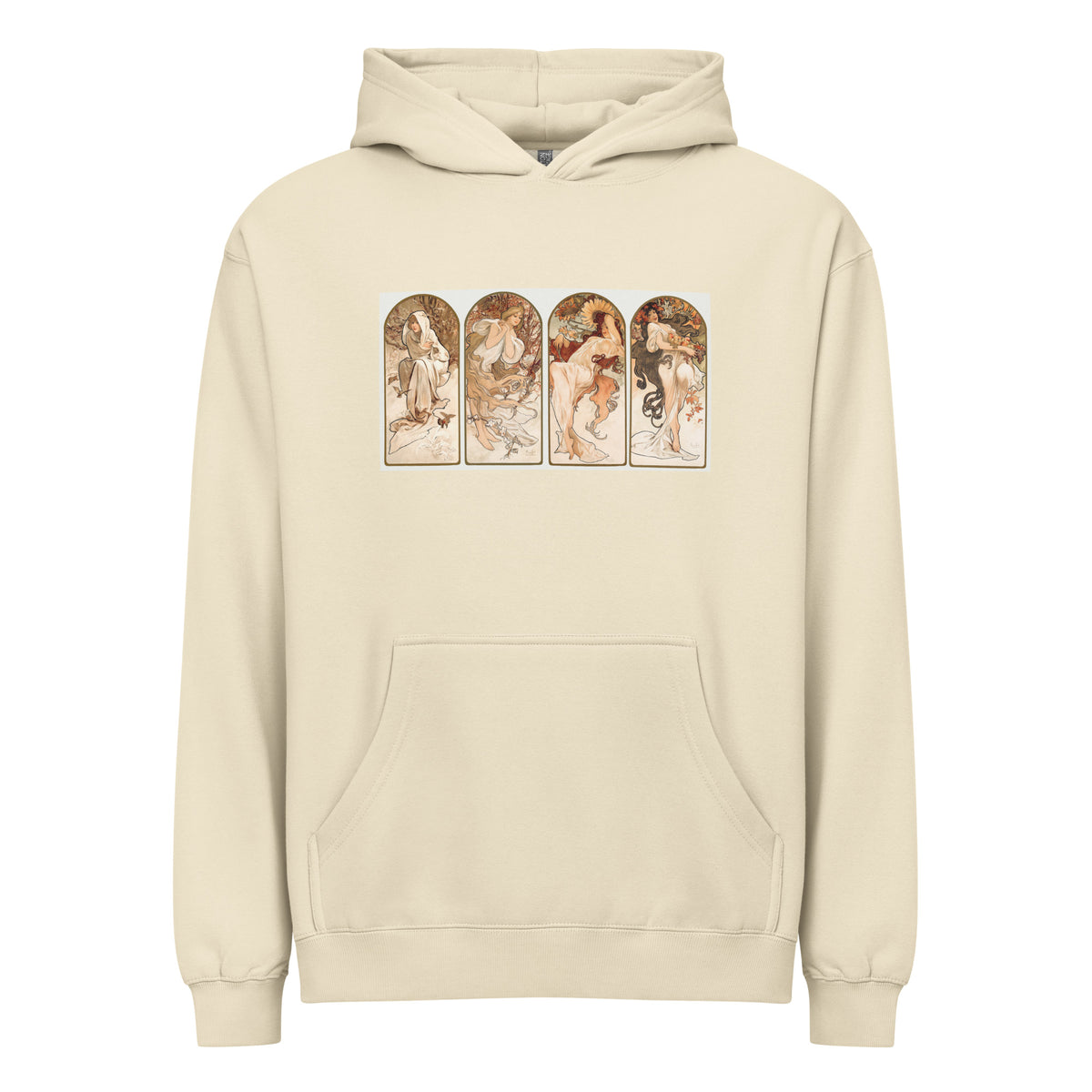 Hoodie Alphonse Maria Mucha S The Seasons Famous Art Nouveau Artwork Signature