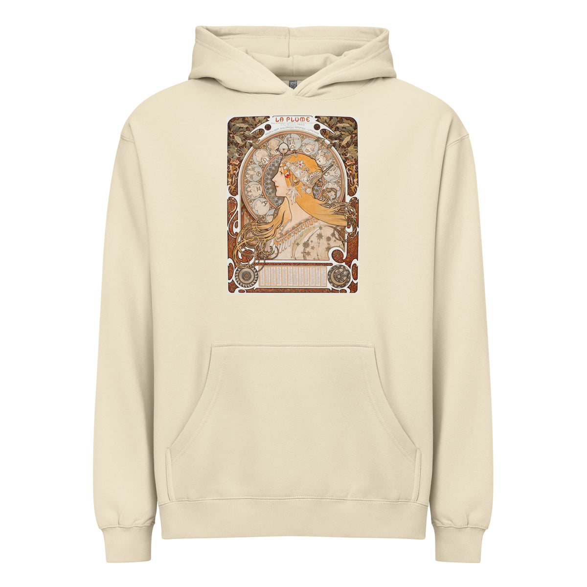 Hoodie Alphonse Maria Mucha S Zodiaque Or La Plume Famous Art Nouveau Artwork Signature