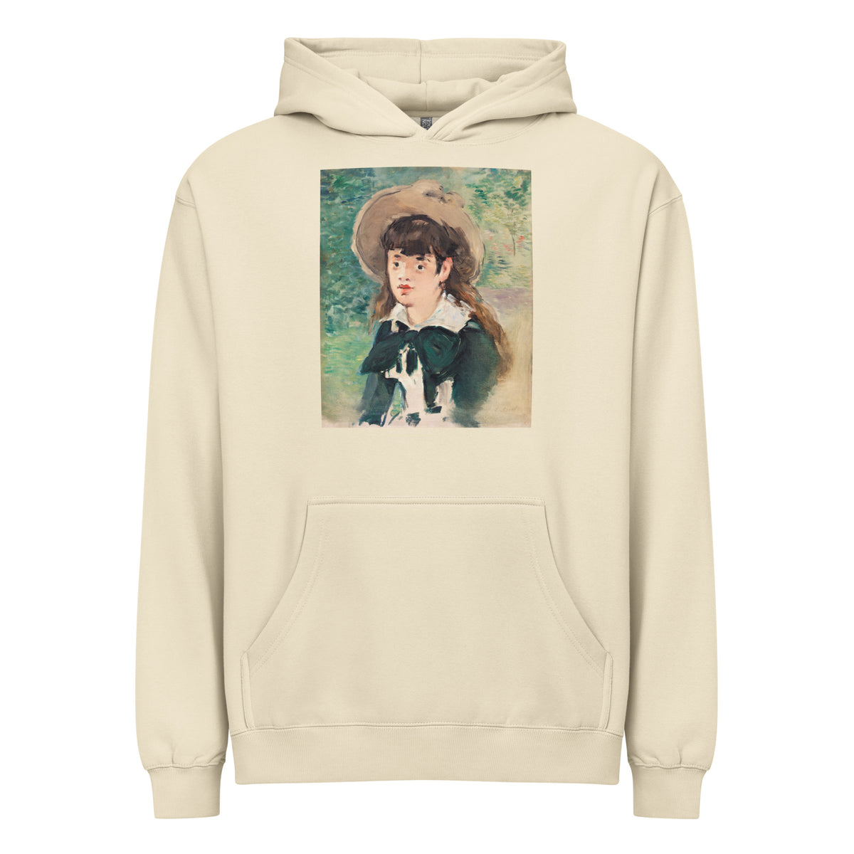 Hoodie Young Girl On A Bench Fillette Sur Un Banc Painting In High Resolution Signature