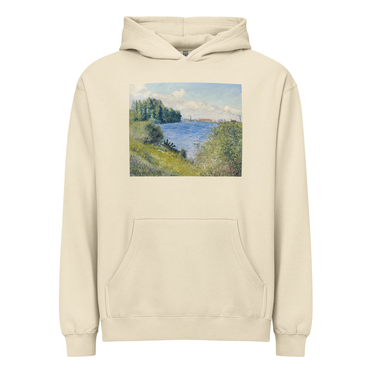 Hoodie The Seine At Argenteuil Painting In High Resolution Signature