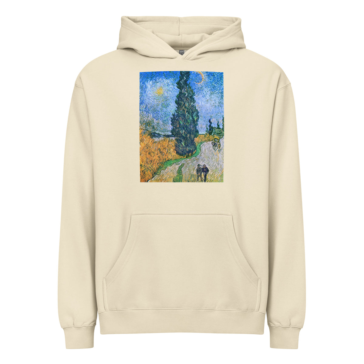 Hoodie Vincent Van Gogh S Road With Cypress And Star Famous Painting Signature
