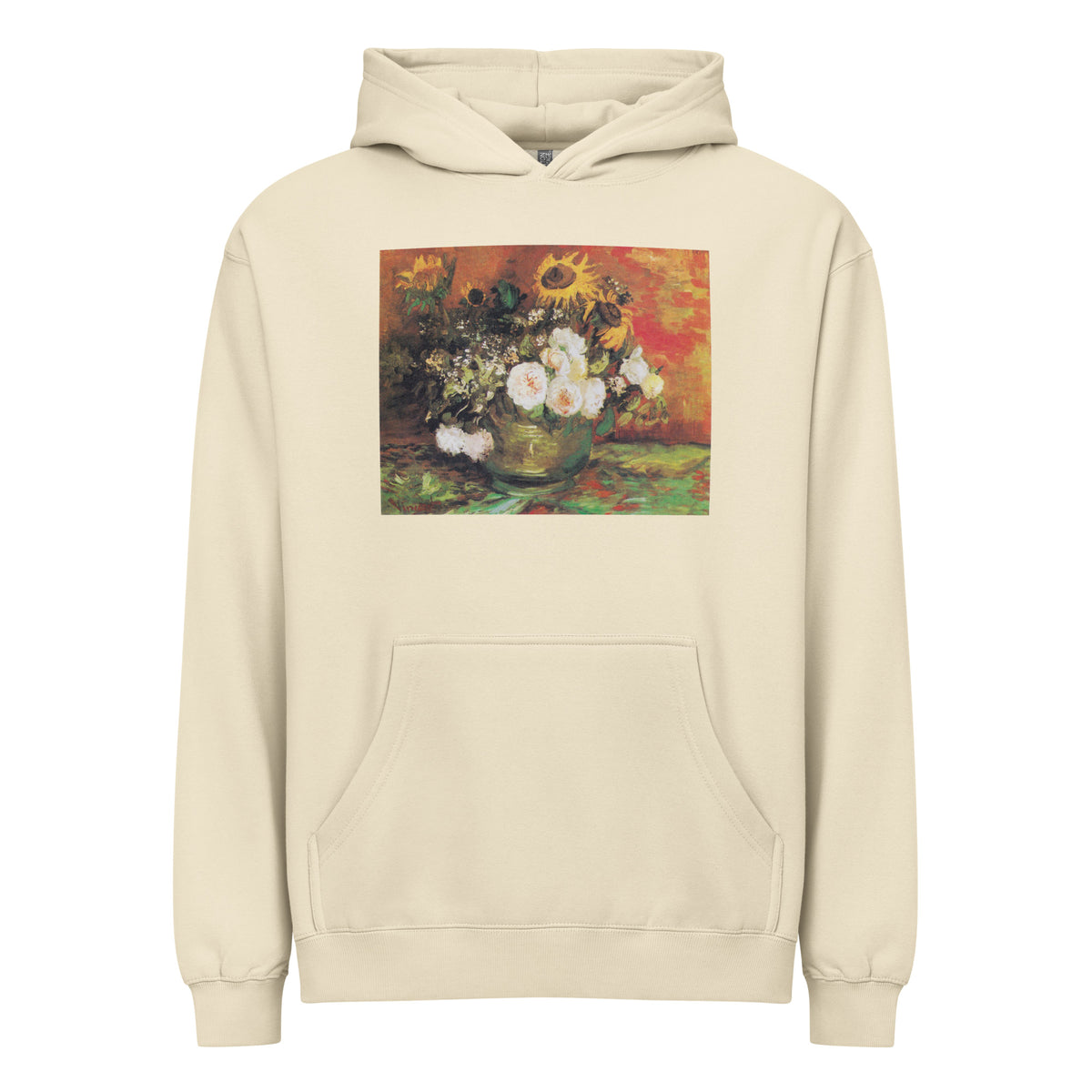 Hoodie Vincent Van Gogh S Bowl With Sunflowers Roses And Other Flowers Famous Painting Signature