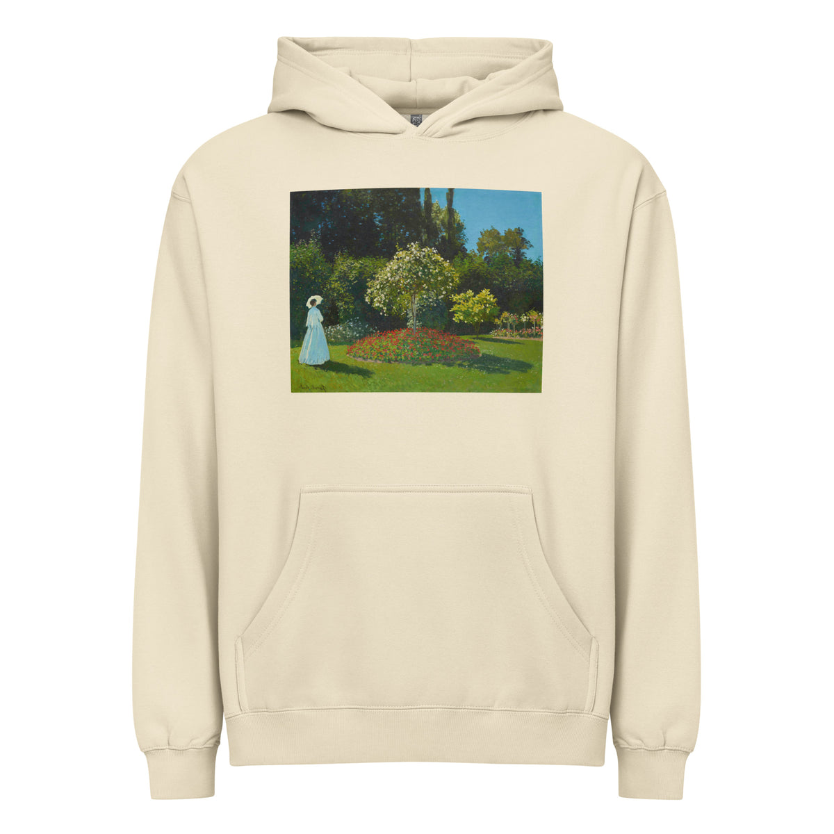 Hoodie Claude Monet S Lady In The Garden Famous Painting Signature