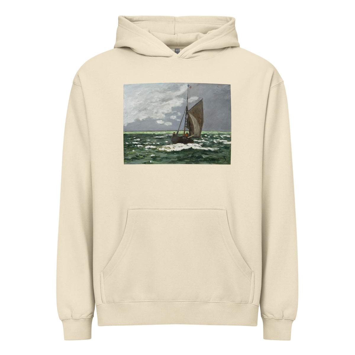 Hoodie Claude Monet S Seascape Storm Famous Painting Signature