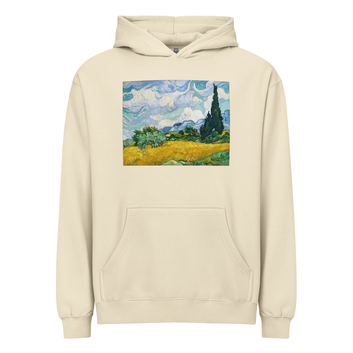 Hoodie Vincent Van Gogh S Wheat Field With Cypresses Famous Painting Signature