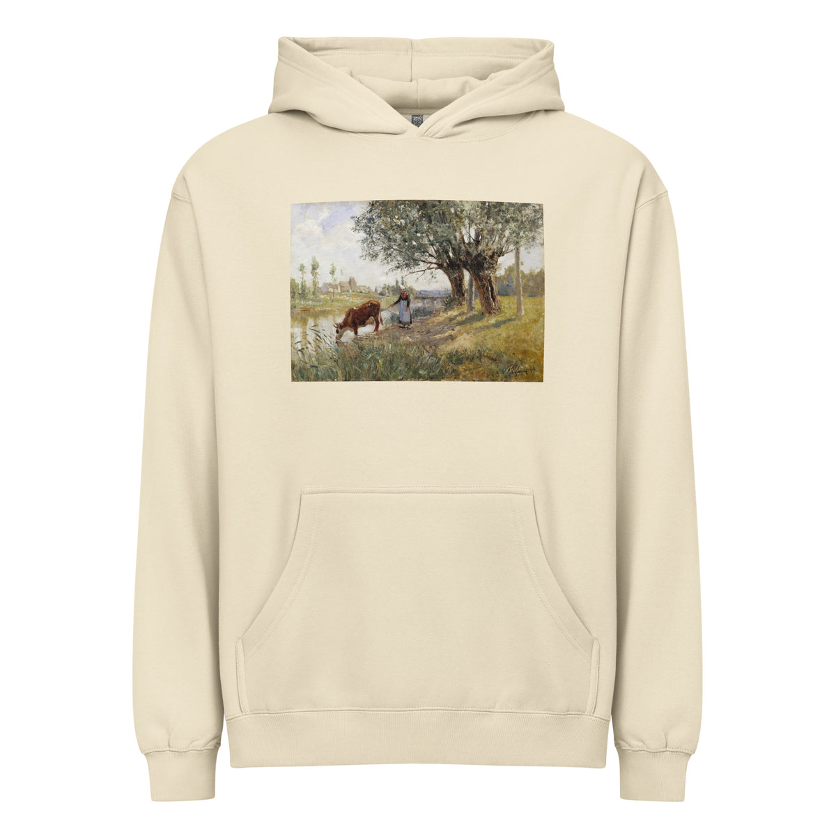 Hoodie Countryside Near Grez-Sur-Loing Painting In High Resolution Signature