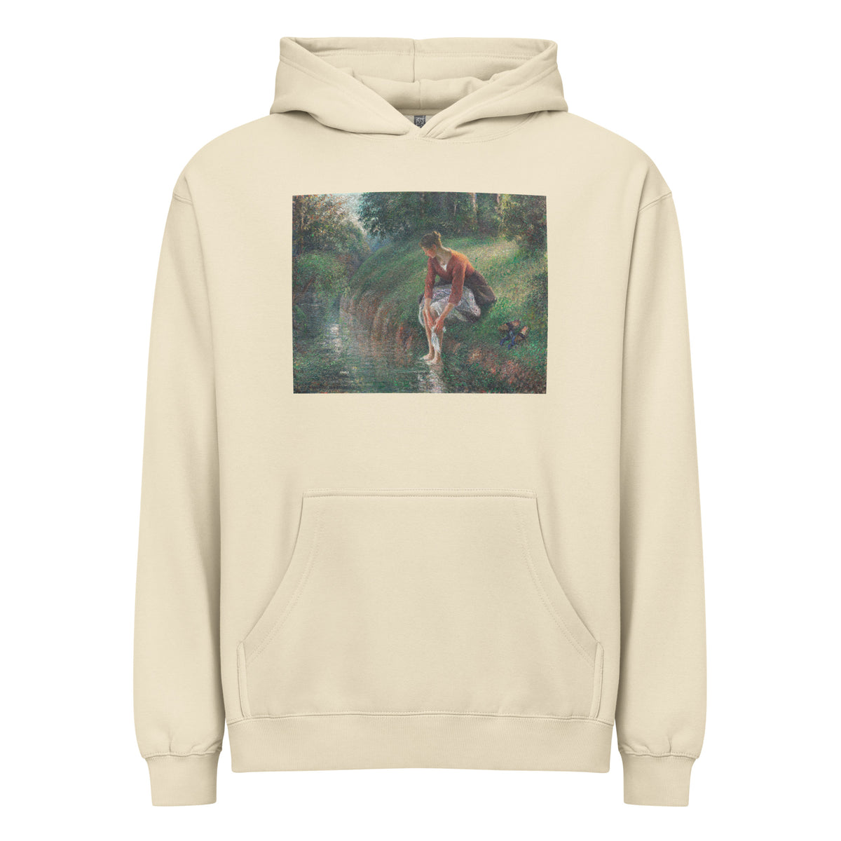 Hoodie Woman Bathing Her Feet In A Brook Signature