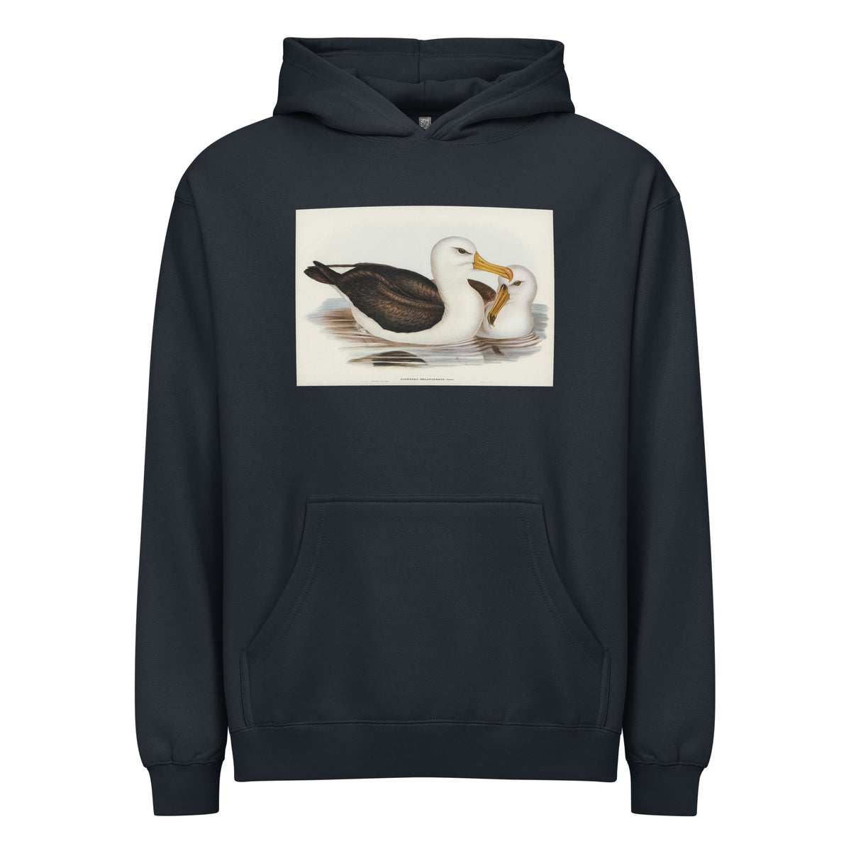 Navy Hoodie Black-Eyebrowed Albatros Diomedea Melanophrys Illustrated - Elizabeth Gould 1804 Signature