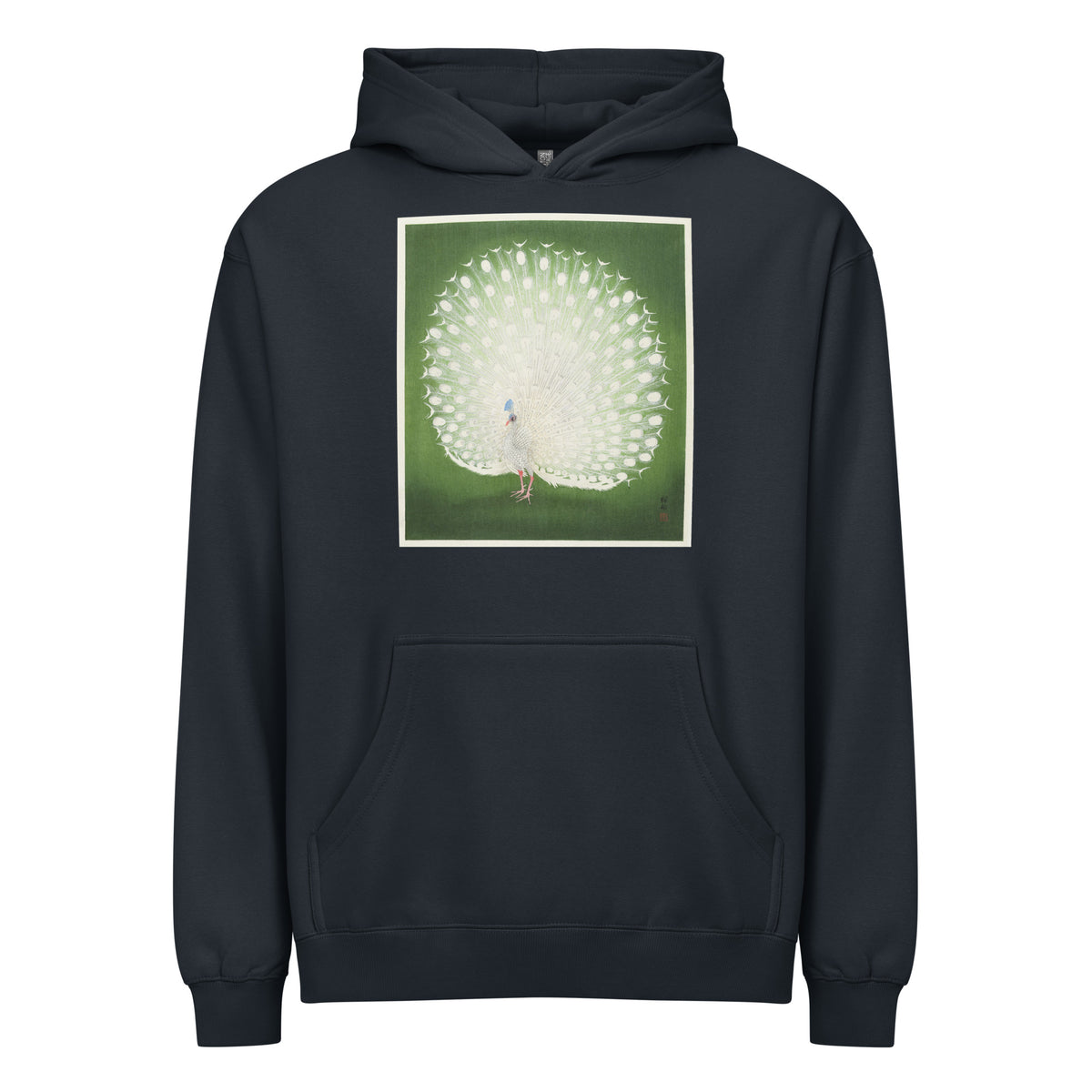 Navy Hoodie Peacock - Ohara Koson 1925 Signature