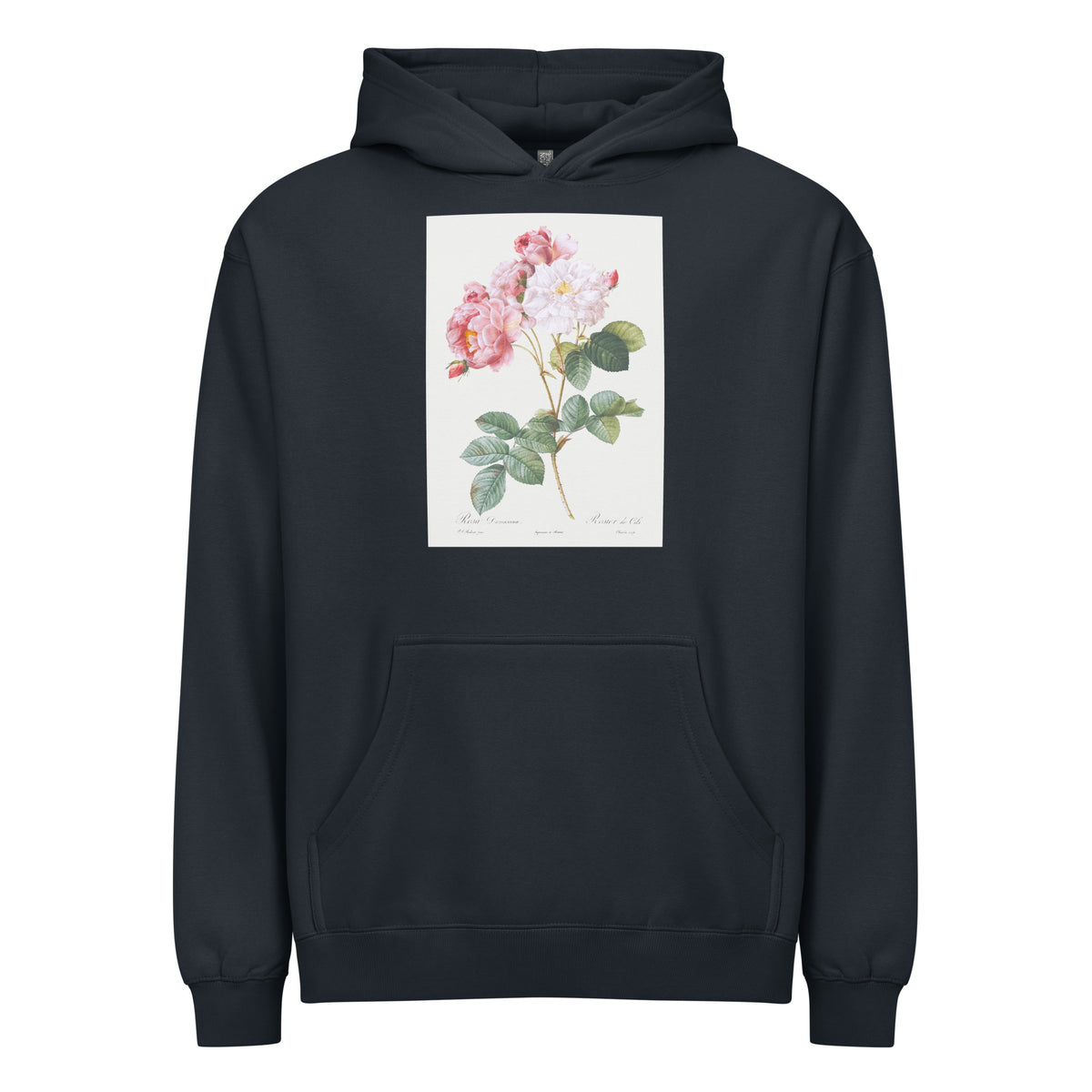 Navy Hoodie Rosa Damascena Rosebush Rosa Damascena Signature