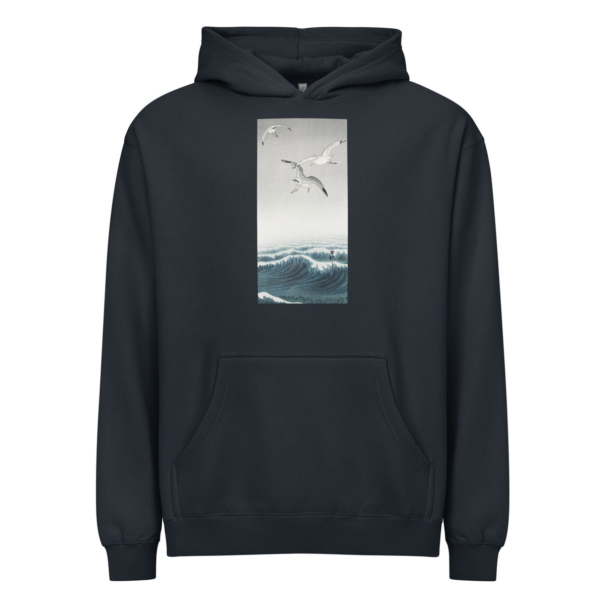 Navy Hoodie Three Seagulls - Ohara Koson 1900 Signature