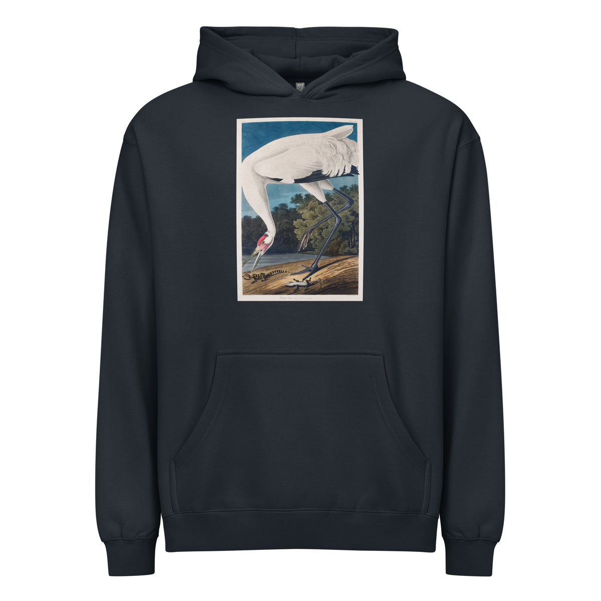 Navy Hoodie Hooping Crane Signature