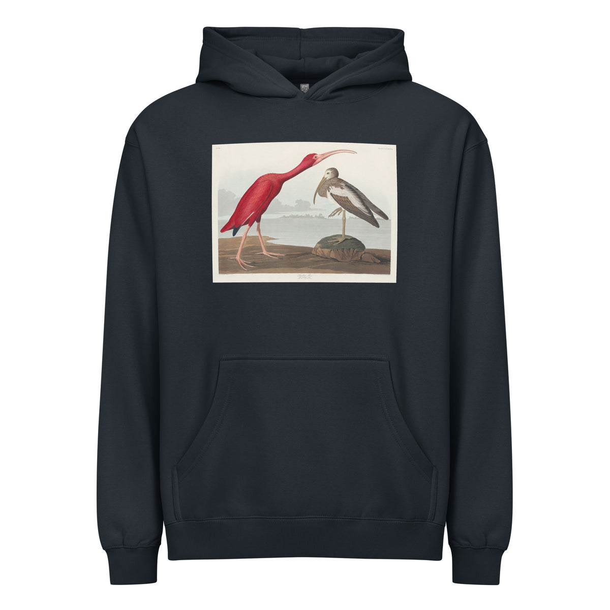 Navy Hoodie Scarlet Ibis - John James Audubon 1827 Signature