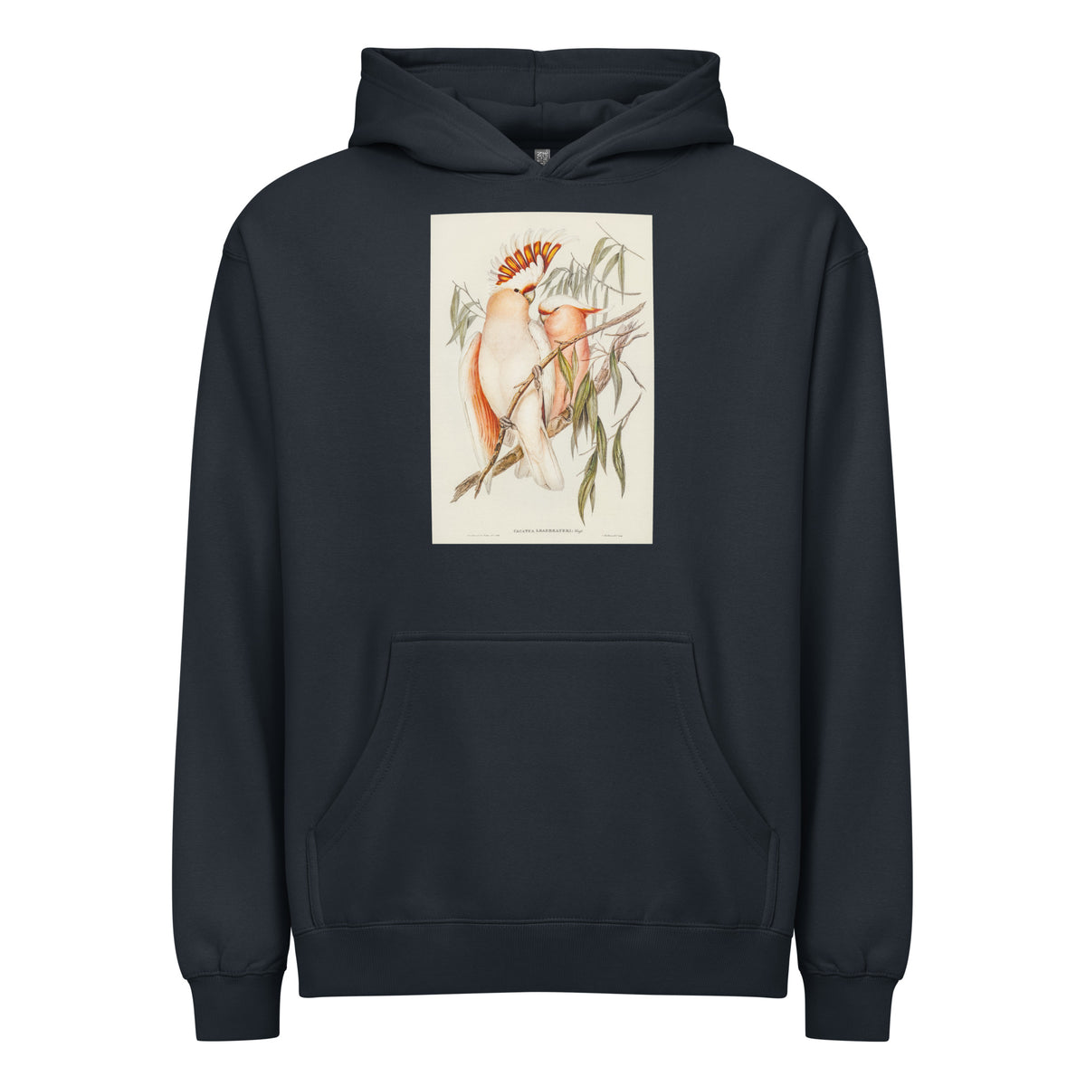 Navy Hoodie Leadbeater S Cockatoo Cacatua Leadbeaterii Illustrated - Elizabeth Gould 1804 Signature