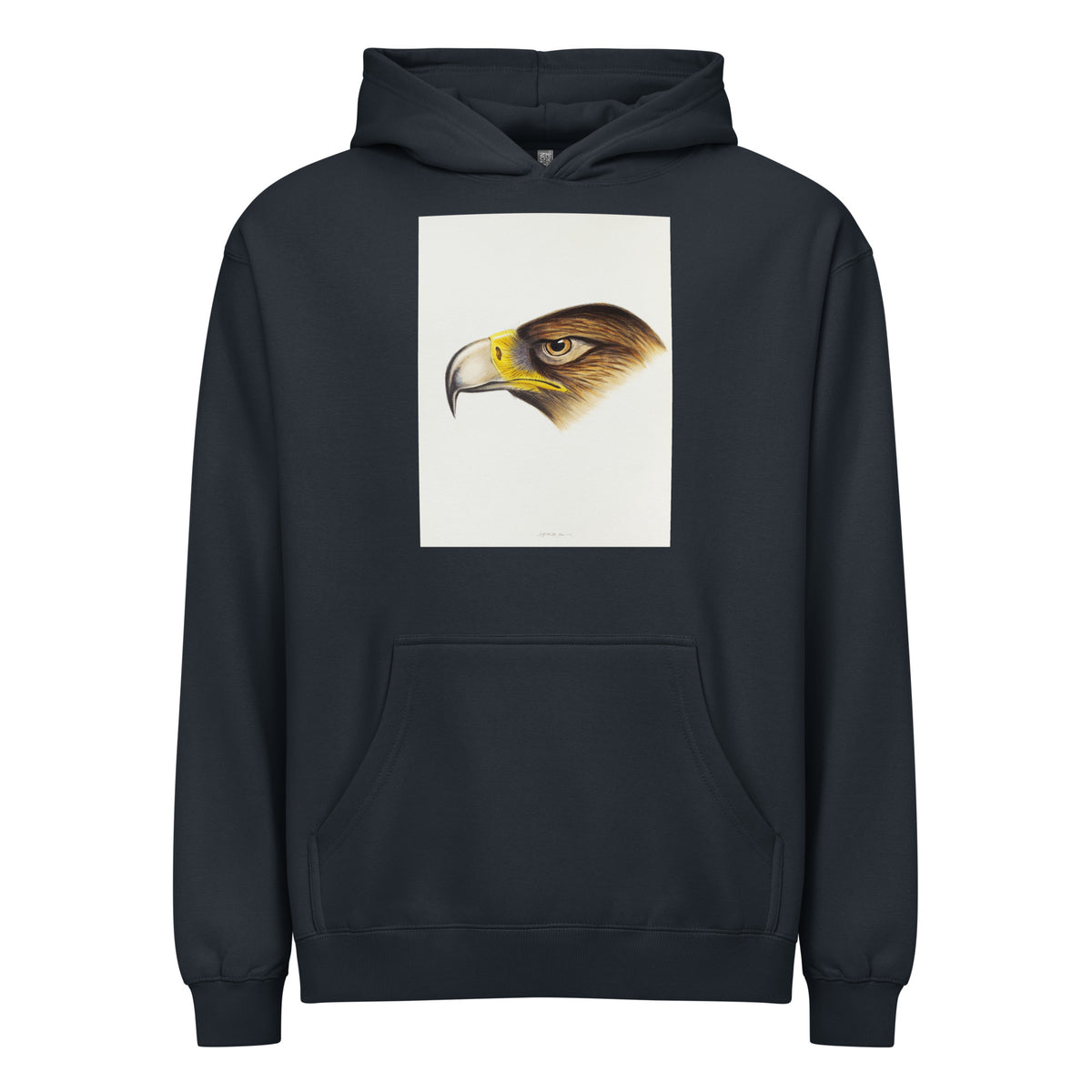 Navy Hoodie Wedge-Tailed Eagle Aquila Fucosa Illustrated Signature
