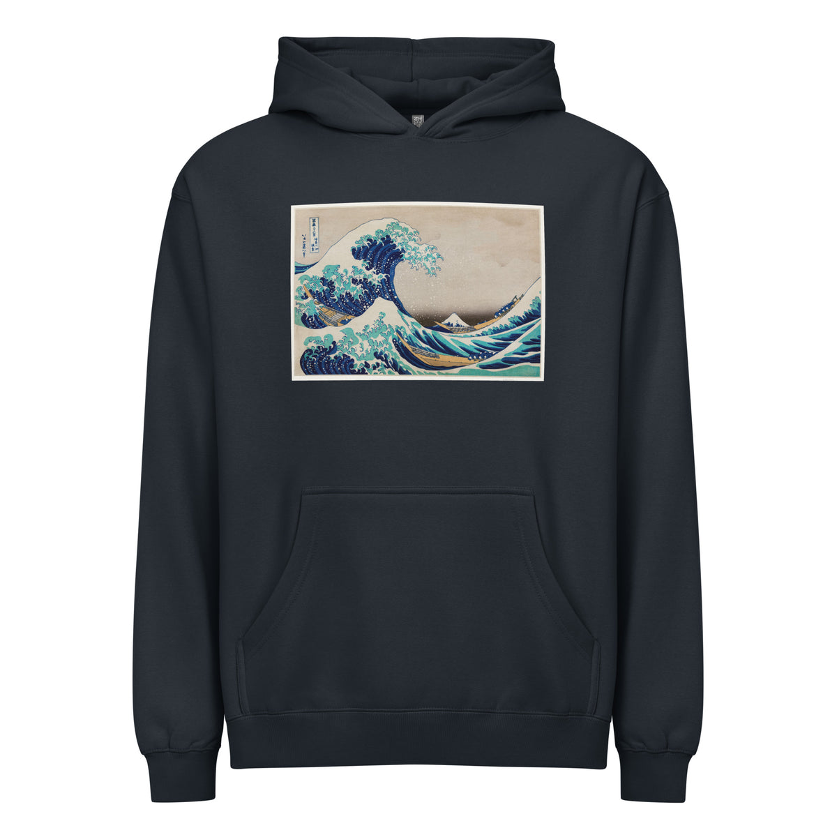 Navy Hoodie Katsushika Hokusai S The Great Wave Off Kanagawa Famous Vintage Woodblock Print For Wall Art And Poster Signature