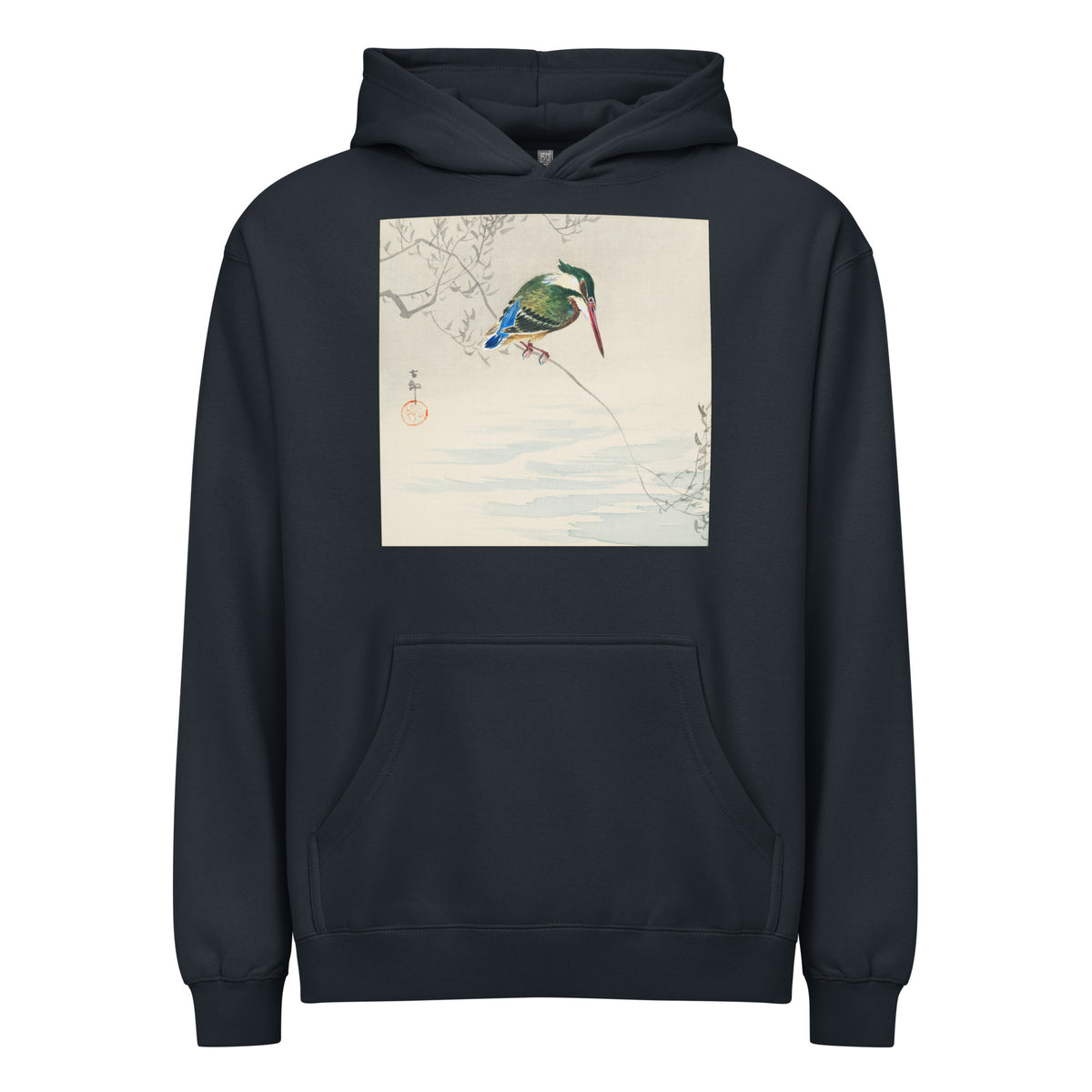 Navy Hoodie A Kingfisher - Ohara Koson 1920 Signature