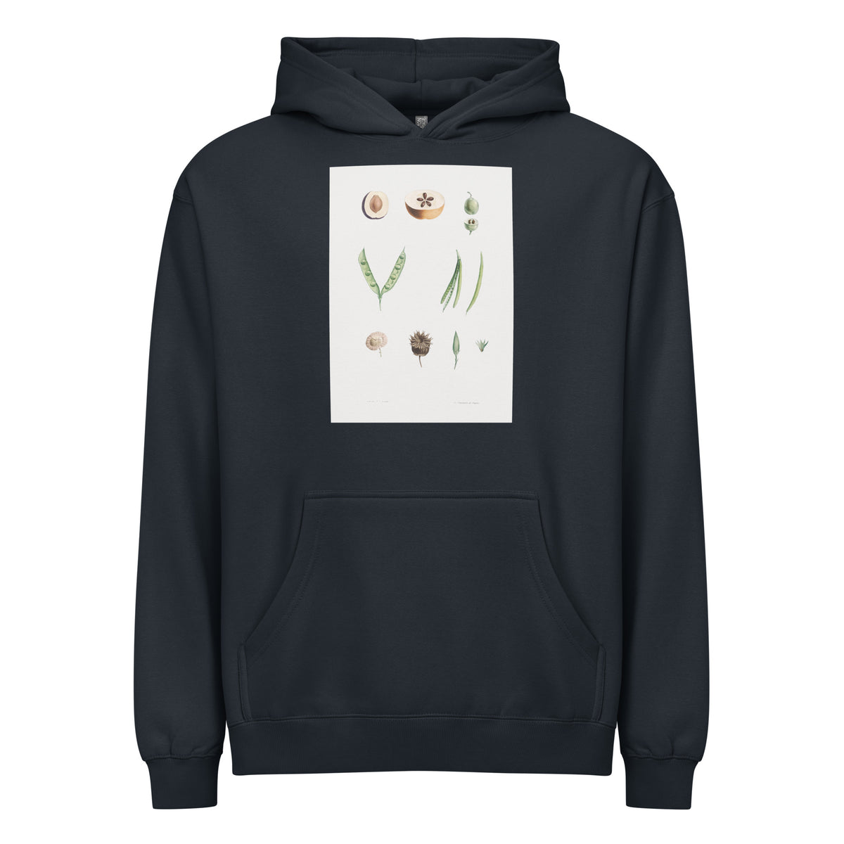 Navy Hoodie Plants Part - Pierre-Joseph Redoute 1759 Signature