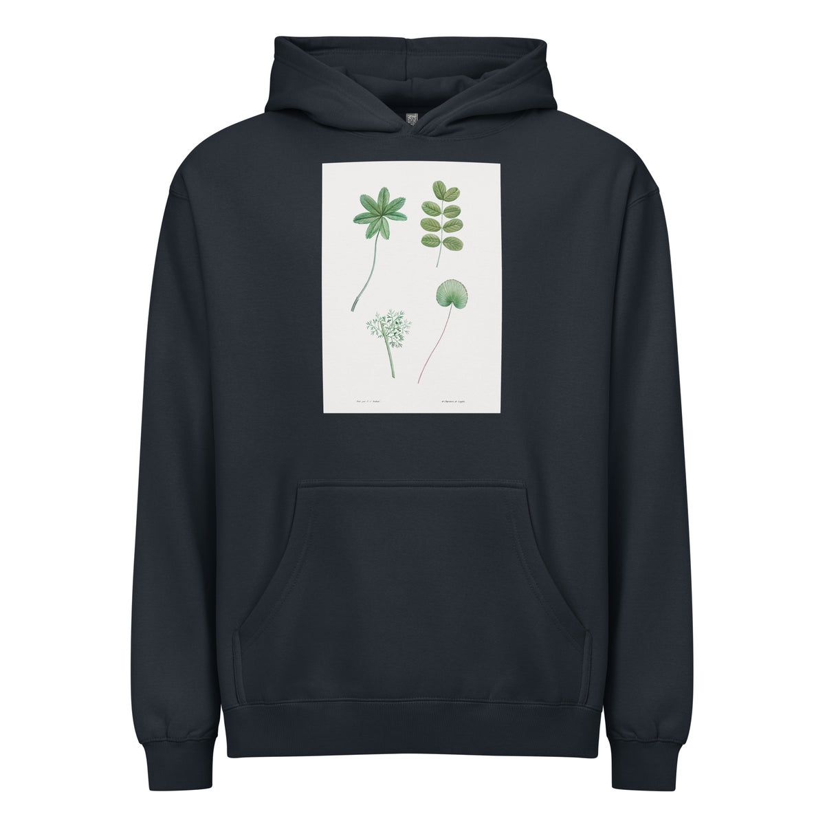Navy Hoodie Tree Leaf Set - Pierre-Joseph Redoute 1759 Signature