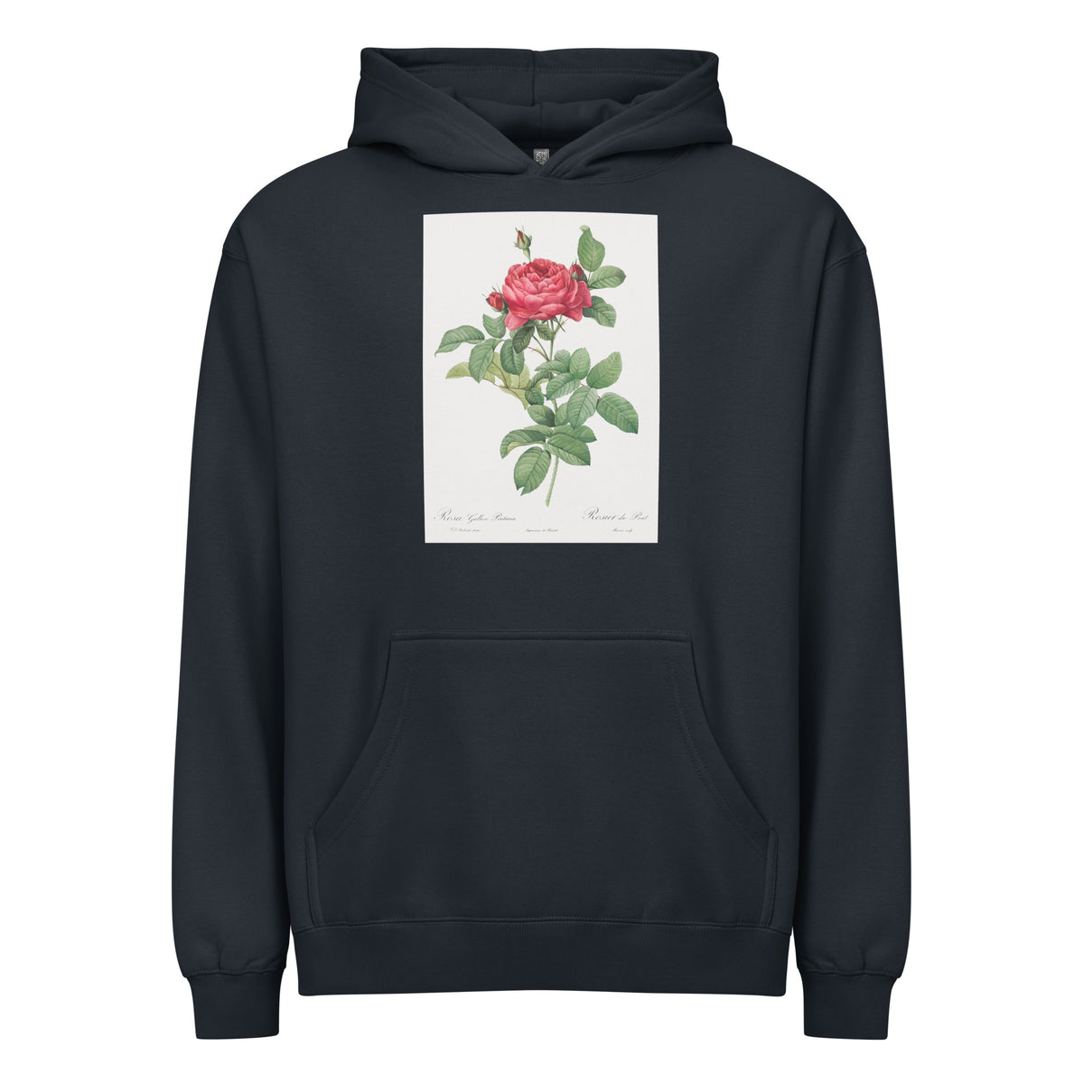 Navy Hoodie Rosa Gallica Pontiana Also Known As Bridge Rose Signature