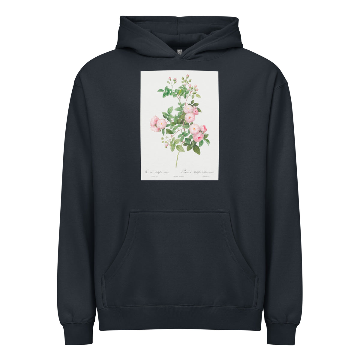 Navy Hoodie Flesh-Pink Multiflora Rosa Multiflora Carnea Signature