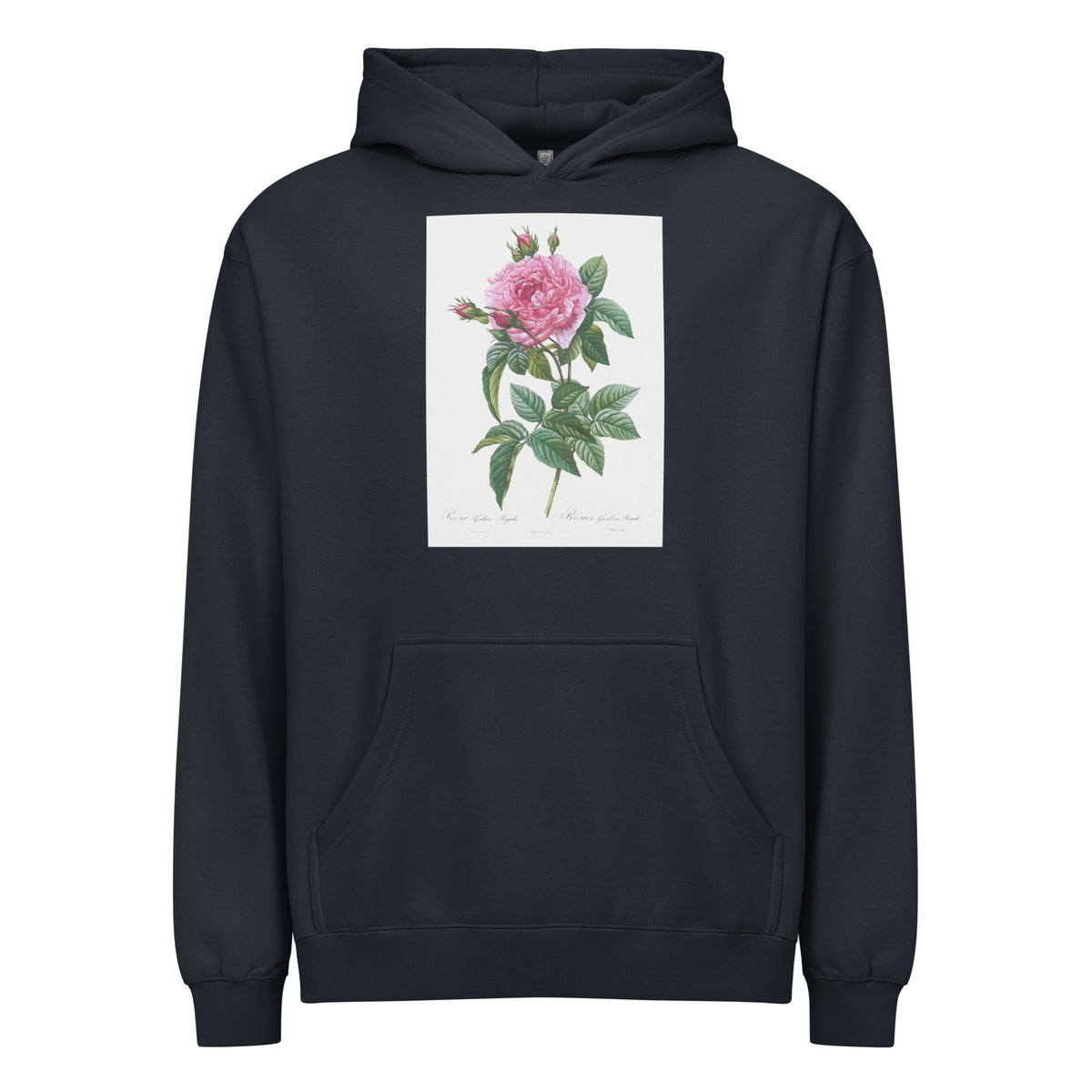 Navy Hoodie Gallic Rose Rosa Gallica Regalis Signature