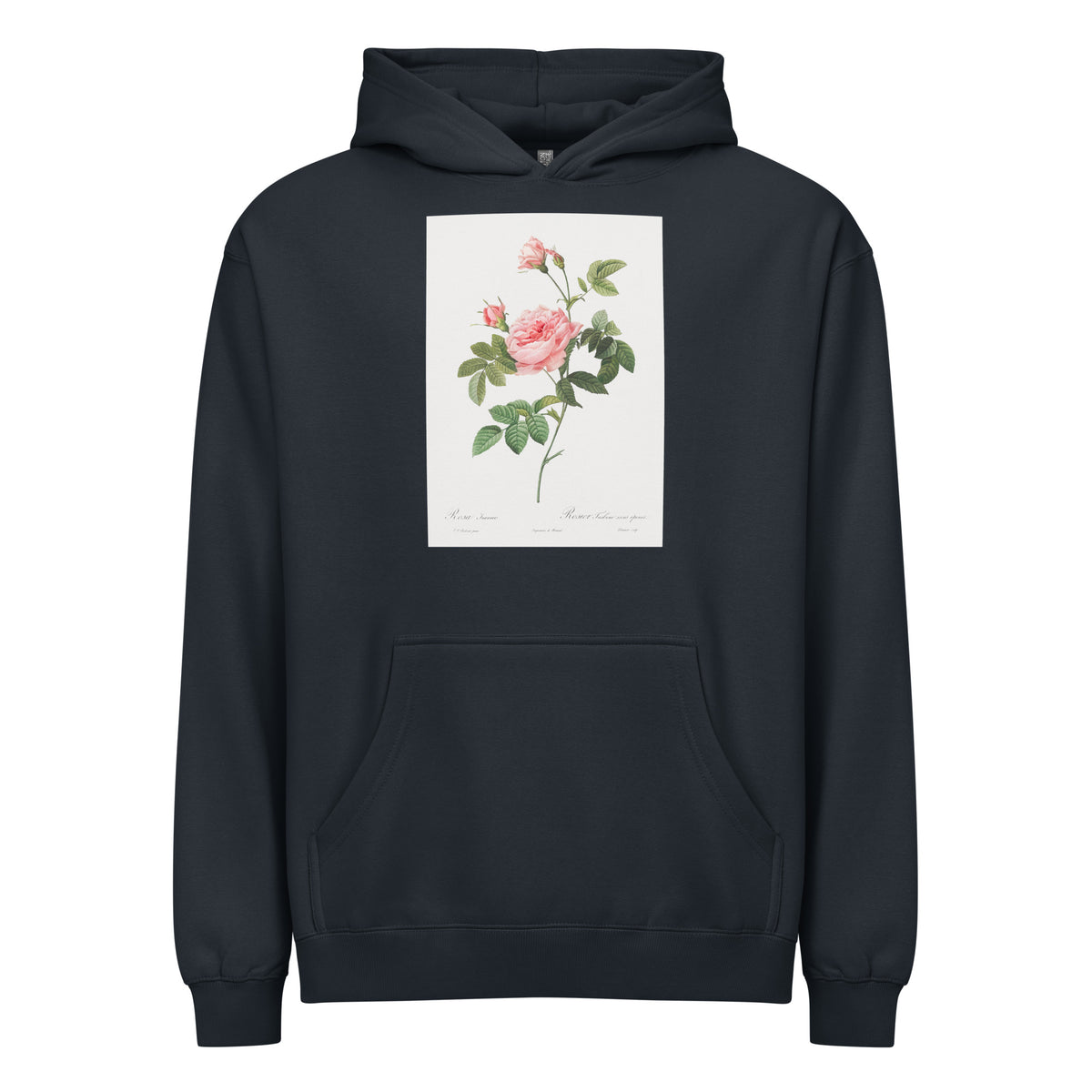 Navy Hoodie Boursault Rose Also Known As Rose Turbine Without Thorns Rosa Inermis Signature