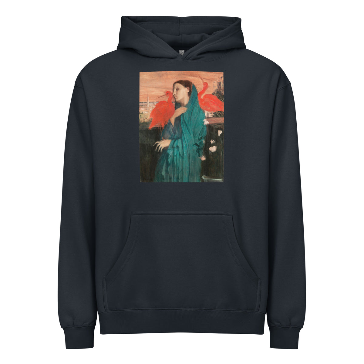 Navy Hoodie Young Woman With Ibis Painting In High Resolution Signature