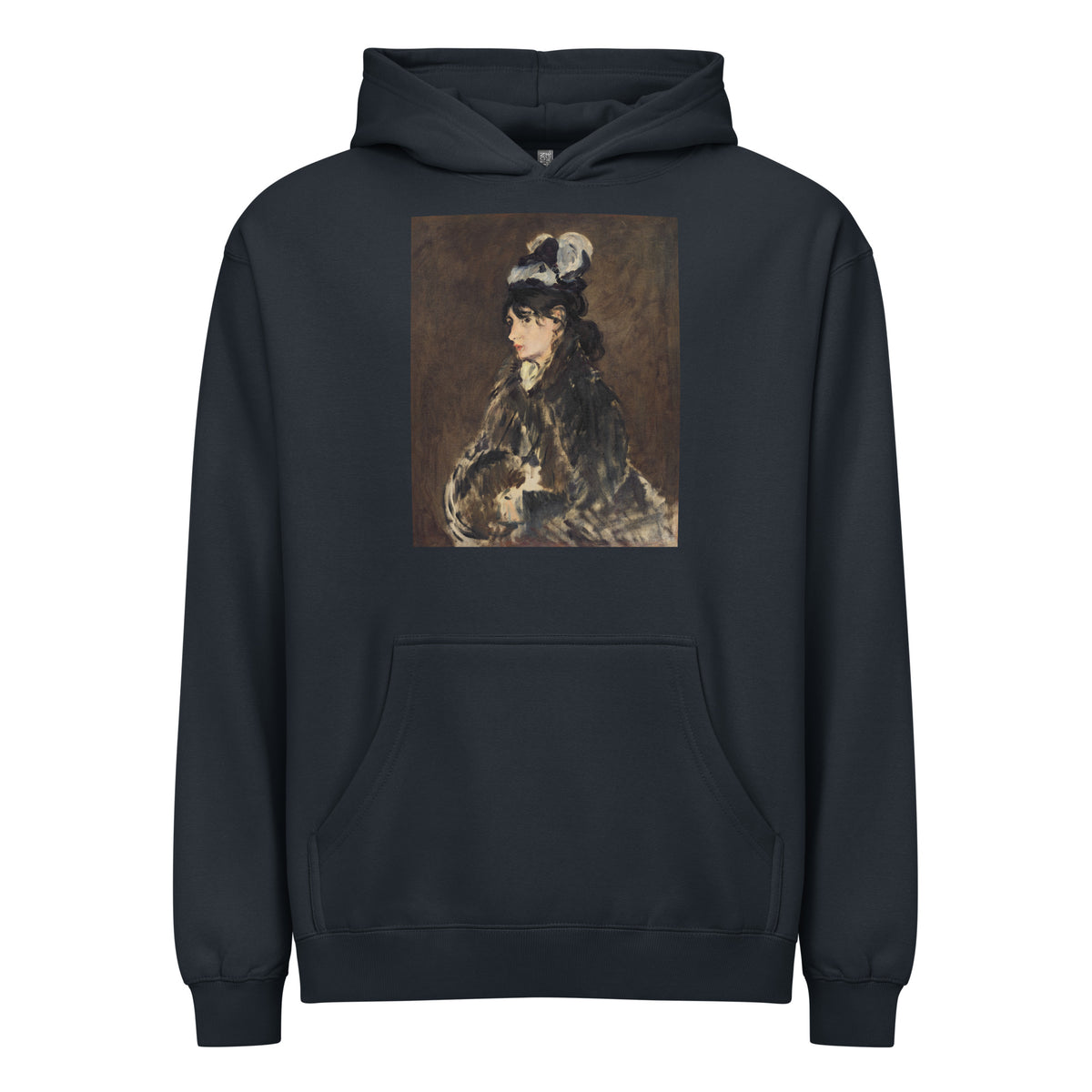 Navy Hoodie Berthe Morisot C 1869 Painting In High Resolution Signature