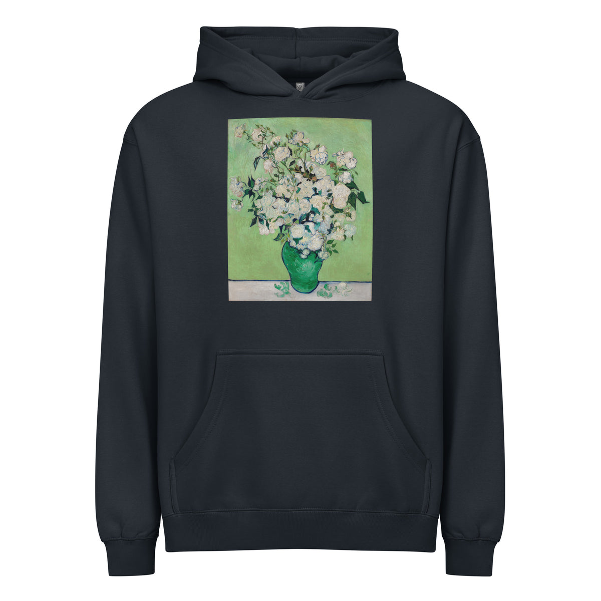 Navy Hoodie Roses Van Gogh Met Signature
