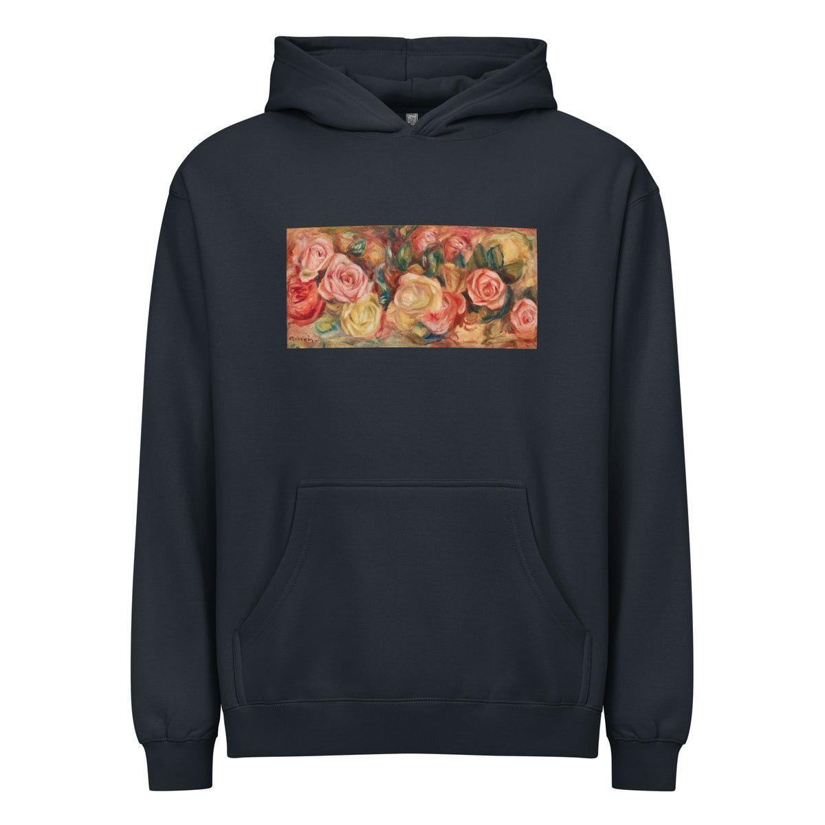 Navy Hoodie Roses Renoir Signature