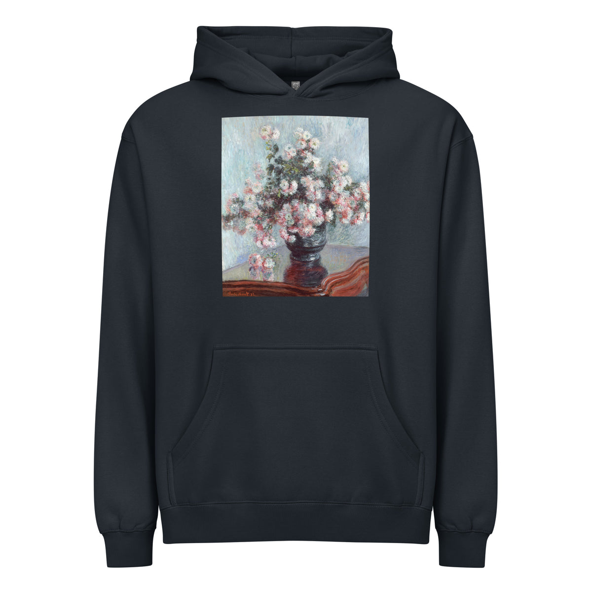 Navy Hoodie Chrysanthemums Signature