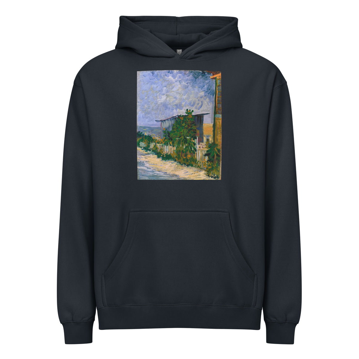 Navy Hoodie Vincent Van Gogh S Shelter On Montmartre Famous Painting Signature