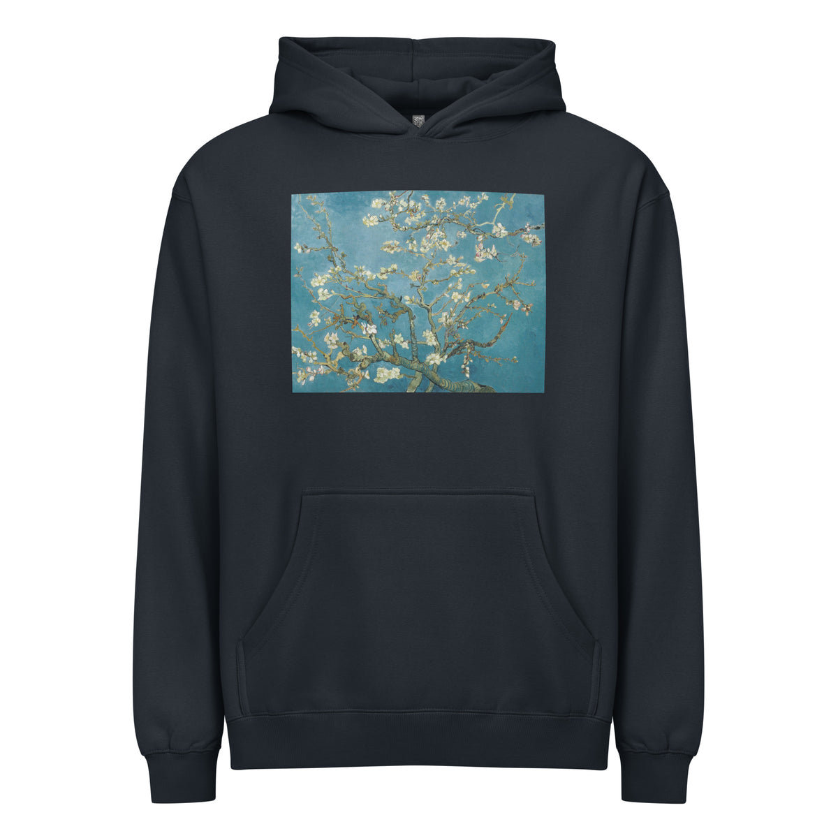 Navy Hoodie Vincent Van Gogh S Almond Blossom Famous Painting Signature